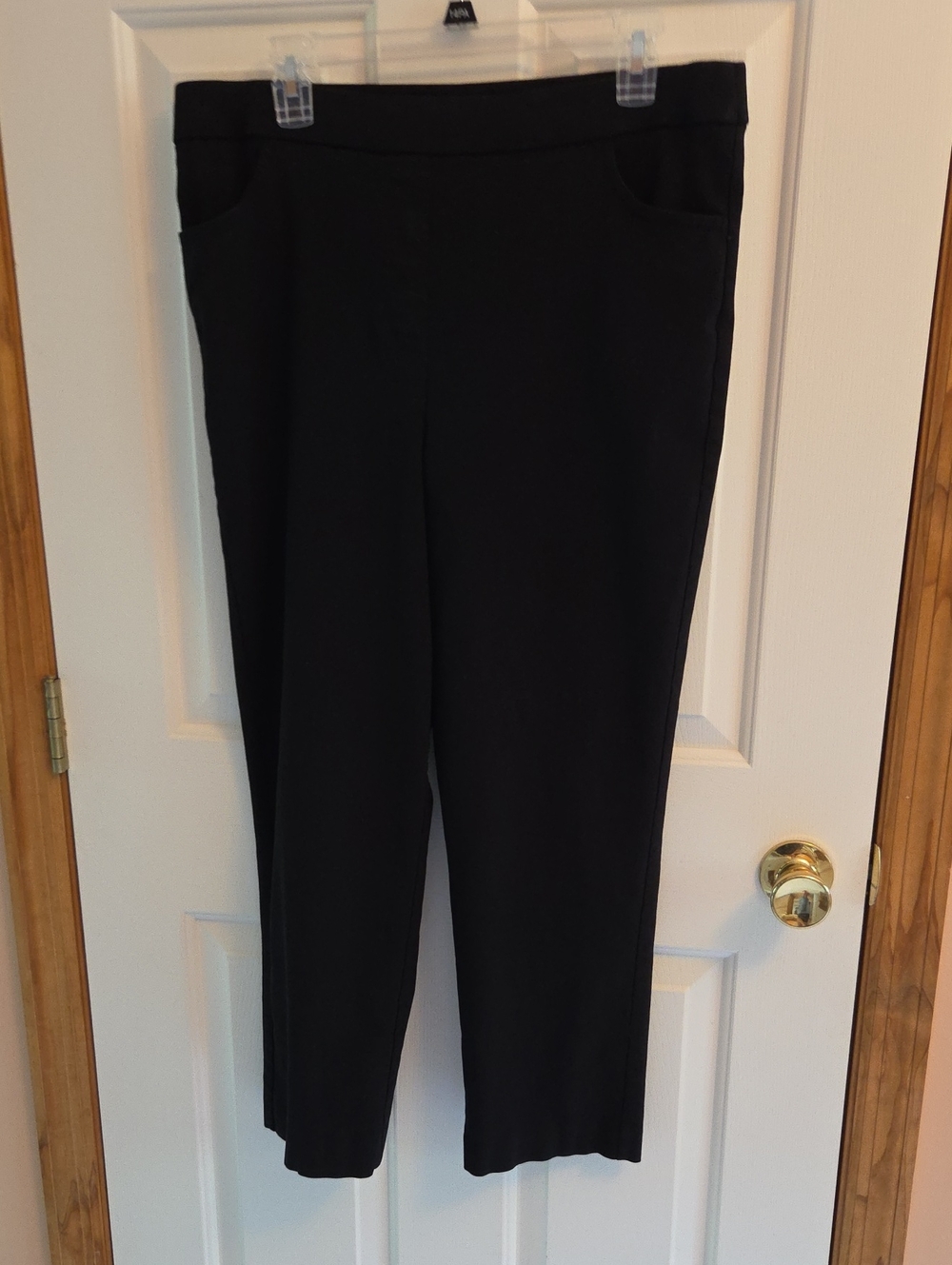 Alfred Dunner Black Pull-On Straight Leg Pants Size 16P